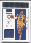 2019-20 Jordan Poole Panini Encased LABEL MATERIALS ROOKIE JERSEY RELIC 038/199 RC #RL-JPO Golden State Warriors