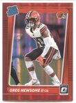 2021 Greg Newsome Donruss Optic RED RATED ROOKIE 72/99 RC #252 Cleveland Browns