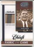 2008 Hank Stram Leaf Certified FABRIC OF THE GAME JACKET RELIC 58/99 #FOG-31 Kansas City Chiefs