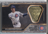 2021 Willson Contreras Topps Series 2 COMMEMORATIVE WORLD SERIES RING MEDALLION PLATINUM ANNIVERSARY 15/70 #WSRWC Chicago Cubs