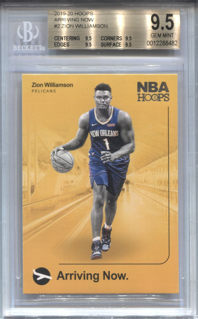 2019-20 Zion Williamson Panini NBA Hoops ARRIVING NOW ROOKIE RC BGS 9.5 #2  New Orleans Pelicans 8482