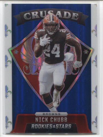 2021 Nick Chubb Panini Rookies & Stars CRUSADE BLUE 27/50 #CR7 Cleveland Browns