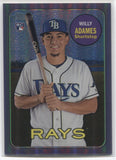 2018 Willey Adames Topps Heritage CHROME PURPLE REFRACTOR ROOKIE RC #THC643 Tampa Bay Rays