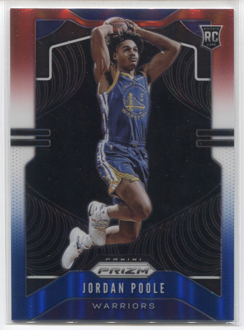 2019-20 Jordan Poole Panini Prizm RED WHITE AND BLUE ROOKIE #272 Golde