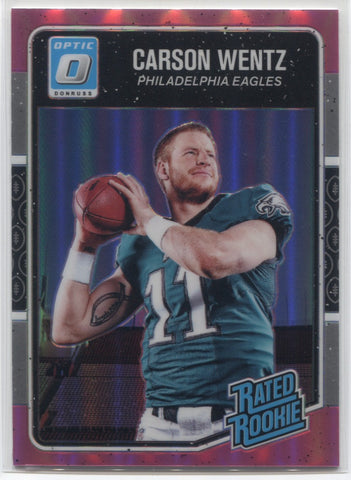 2016 Carson Wentz Donruss Optic RATED ROOKIE PINK RC #156 Philadelphia Eagles