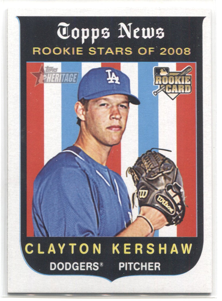 Clayton Kershaw 2008 TOPPS HERITAGE ROOKIE STARS OF '08 RC #595