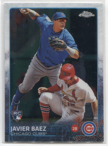 2015 Javier Baez Topps Chrome ROOKIE RC #89 Chicago Cubs 3