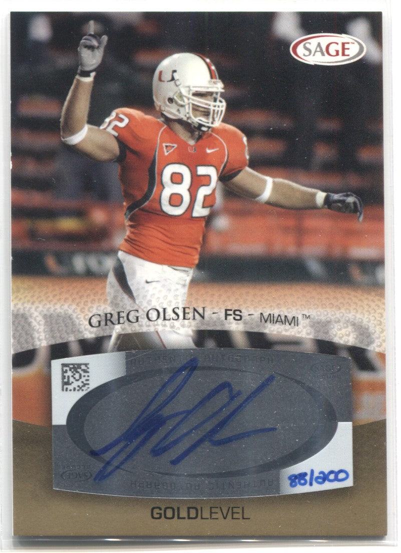 NFL Greg Olsen Signed Trading Cards, Collectible Greg Olsen Signed Trading  Cards