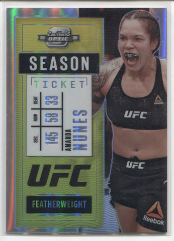 2021 Amanda Nunes Panini Chronicles Contenders Optic HOLO SILVER SEASON TICKET #270 Featherweight