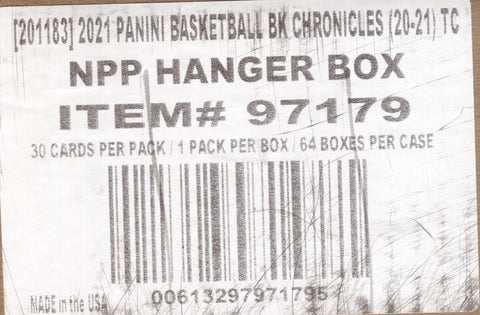 2020-21 Panini Chronicles Basketball, 64 Hanger Box Case