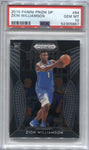 2019-20 Zion Williamson Panini Prizm Draft Picks ROOKIE RC PSA 10 #64 New Orleans Pelicans 5867