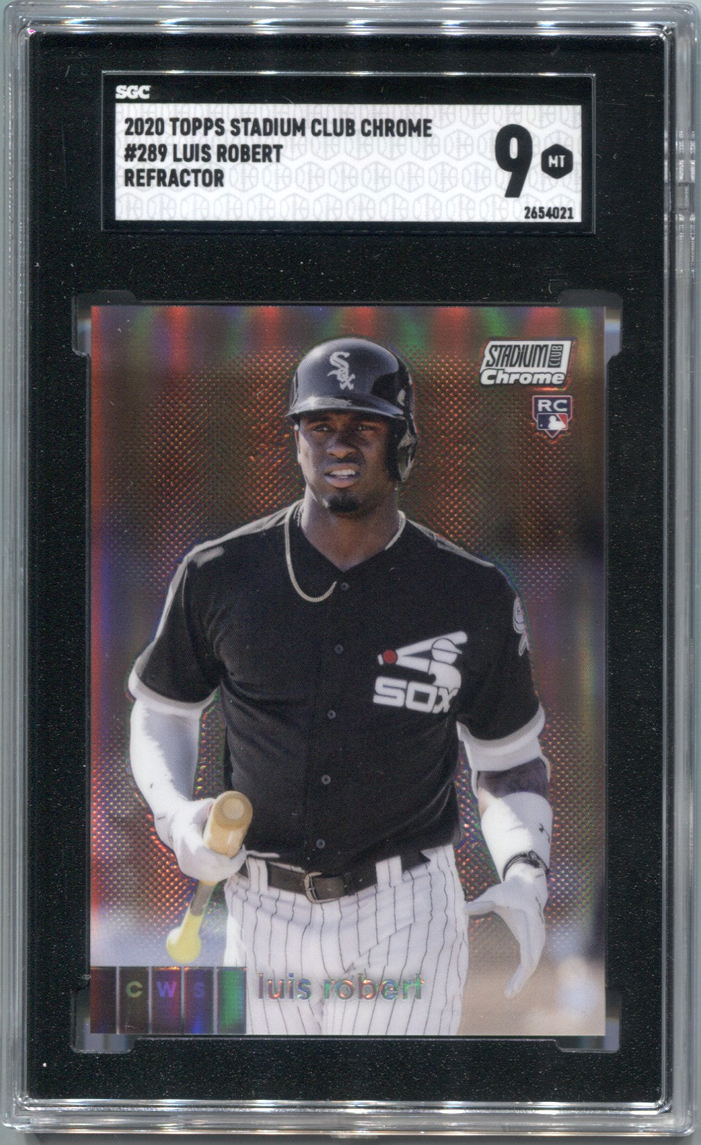 2020 Luis Robert Topps Stadium Club Chrome REFRACTOR ROOKIE RC SGC 9 #