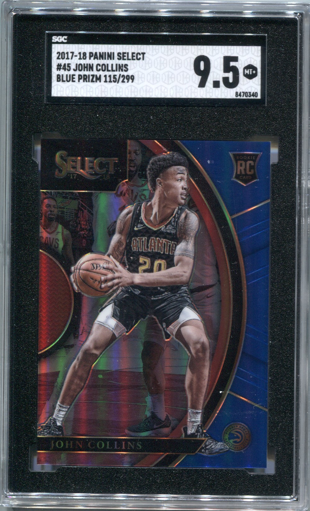 2017-18 John Collins Panini Select BLUE ROOKIE 115/299 RC SGC 9.5 #45