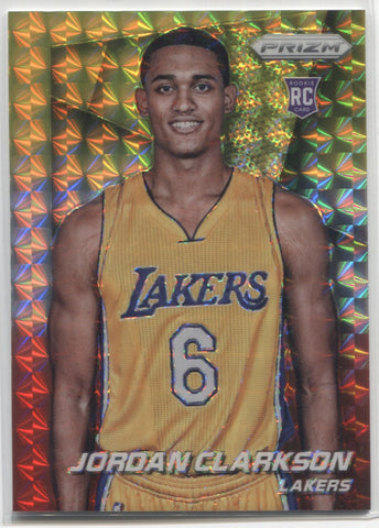 2014-15 Jordan Clarkson Panini Prizm YELLOW AND RED MOSAIC ROOKIE RC #187 Los Angeles Lakers