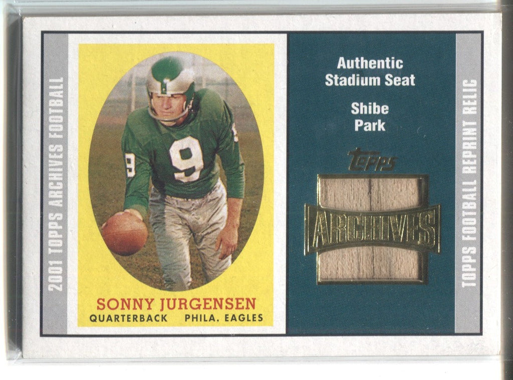 2001 Sonny Jurgensen Topps Archives REPRINT STADIUM SEAT RELIC #AS-SJ