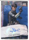 2022 Jason Spisak as Lux Bonteri Topps Star Wars Galaxy Chrome BLUE REFRACTOR 013/150 AUTO AUTOGRAPH #GA-JS