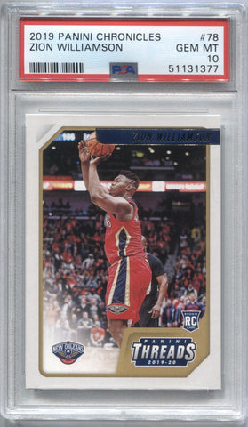 Zion Williamson Rookie Card 2019-20 Panini Chronicles #244 PSA 9