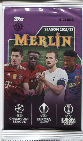 2021-22 Topps UEFA Champions League Merlin Chrome Soccer Hobby, Pack