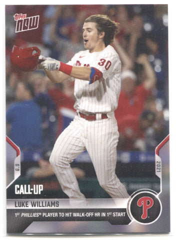 2021 Luke Williams Topps Now CALL UP ROOKIE RC #332 Philadelphia Phillies 3