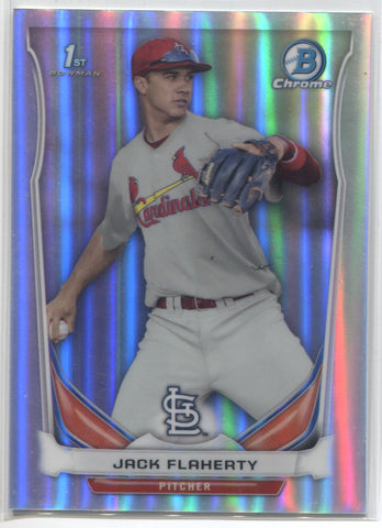 2014 Jack Flaherty Bowman Chrome Draft 1ST BOWMAN REFRACTOR ROOKIE RC #CDP30 St. Louis Cardinals 18