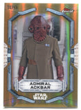 2022 Admiral Ackbar Topps Star Wars Finest GOLD REFRACTOR 16/50 #2 The Last Jedi