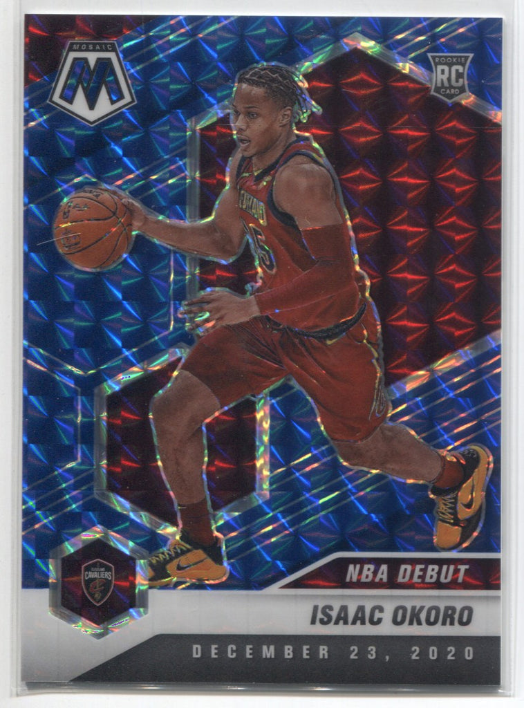 2020-21 Isaac Okoro Panini Mosaic BLUE NBA DEBUT ROOKIE 64/99 RC #271  Cleveland Cavaliers