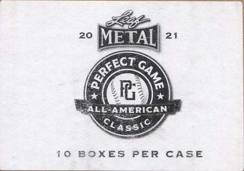 *LAST CASE* 2021 Leaf Perfect Game All-American Classic Baseball Hobby, 10 Box Case