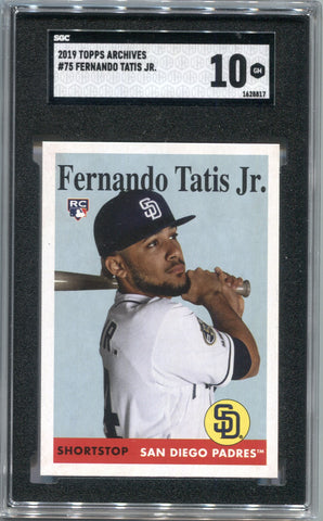 2019 Fernando Tatis Jr. Topps Archives ROOKIE RC SGC 10 #75 San Diego Padres 8817