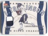 2002 LaDainian Tomlinson Fleer Platinum NAMEPLATES 017/150 PATCH RELIC #NLT San Diego Chargers
