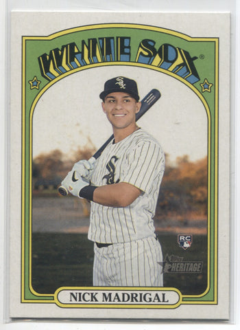 2021 Nick Madrigal Topps Heritage ACTION VARIATION ROOKIE RC #187 Chicago White Sox
