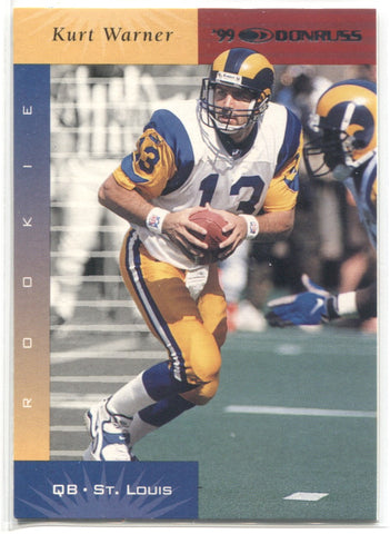 1999 Kurt Warner Donruss ROOKIE RC #188 St. Louis Rams HOF 1