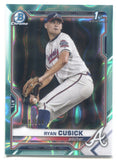 2021 Ryan Cusick Bowman Chrome Draft 1ST BOWMAN AQUA LAVA REFRACTOR 099/199 #BDC27 Atlanta Braves