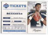 2012 Russell Wilson Panini Prestige DRAFT TICKET ROOKIE RC #31 Seattle Seahawks 1