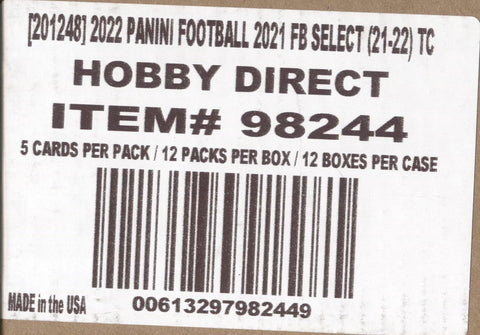2021 Panini Select Football Hobby, 12 Box Case