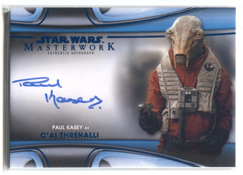 2021 Paul Kasey as C'ai Threnalli Topps Star Wars Masterwork BLUE AUTO 76/99 AUTOGRAPH #MWA-PK