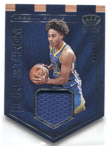 2019-20 Jordan Poole Panini Crown Royale HEIRS TO THE THRONE ROOKIE JERSEY RELIC RC #HT-JP Golden State Warriors
