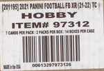 2021 Panini XR Hobby Football, 14 Box Case