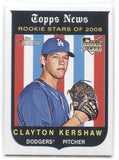 2008 Clayton Kershaw Topps Heritage High Number ROOKIE STARS OF 2008 RC #595 Los Angeles Dodgers 3