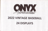 *LAST CASE* 2022 Onyx Vintage Hobby Baseball, 24 Box Case