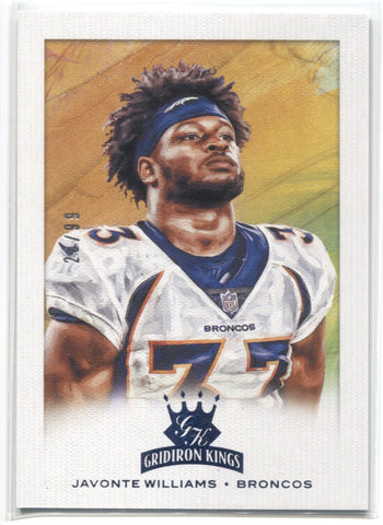 2021 Javonte Williams Panini Chronicles Donruss BLUE GRIDIRON KINGS ROOKIE 28/99 RC #16 Denver Broncos