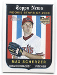 2008 Max Scherzer Topps Heritage High Number ROOKIE STARS OF 2008 RC #519 Arizona Diamondbacks 2