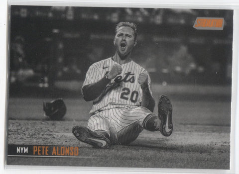 2021 Pete Alonso Topps Stadium Club BLACK AND WHITE #281 New York Mets