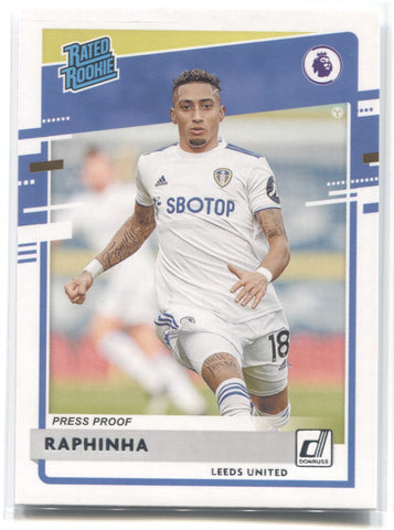 2020-21 Raphinha Panini Donruss PRESS PROOF RATED ROOKIE #5 Leeds United