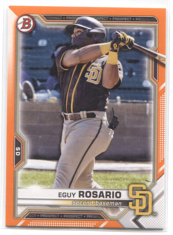 2021 Eguy Rosario Bowman Draft ORANGE 08/25 #BD-33 San Diego Padres