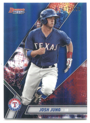 2019 Josh Jung Topps Bowman's Best TOP PROSPECTS BLUE REFRACTOR 122/150 #TP8 Texas Rangers