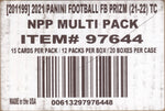 2021 Panini Prizm Football, 20 Cello Multi-Pack Box Case