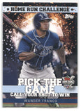 2022 Wander Franco Topps HOME RUN CHALLENGE PICK THE GAME #HRC27 Tampa Bay Rays 2