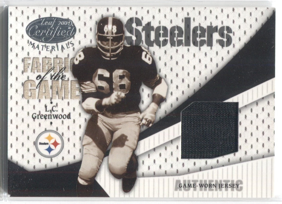 2004 L.C. Greenwood Leaf Certified Materials FABRIC OF THE GAME JERSEY  RELIC 075/100 #FG60 Pittsburgh Steelers HOF