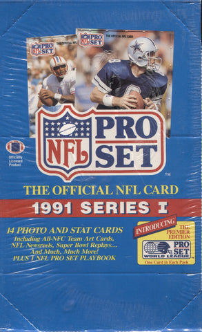 1991 Pro Set Series 1 Football, Box *PLEASE READ*