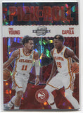 2020-21 Trae Young Clint Capela Panini Optic Contenders RED CRACKED ICE PICK N ROLL #13 Atlanta Hawks